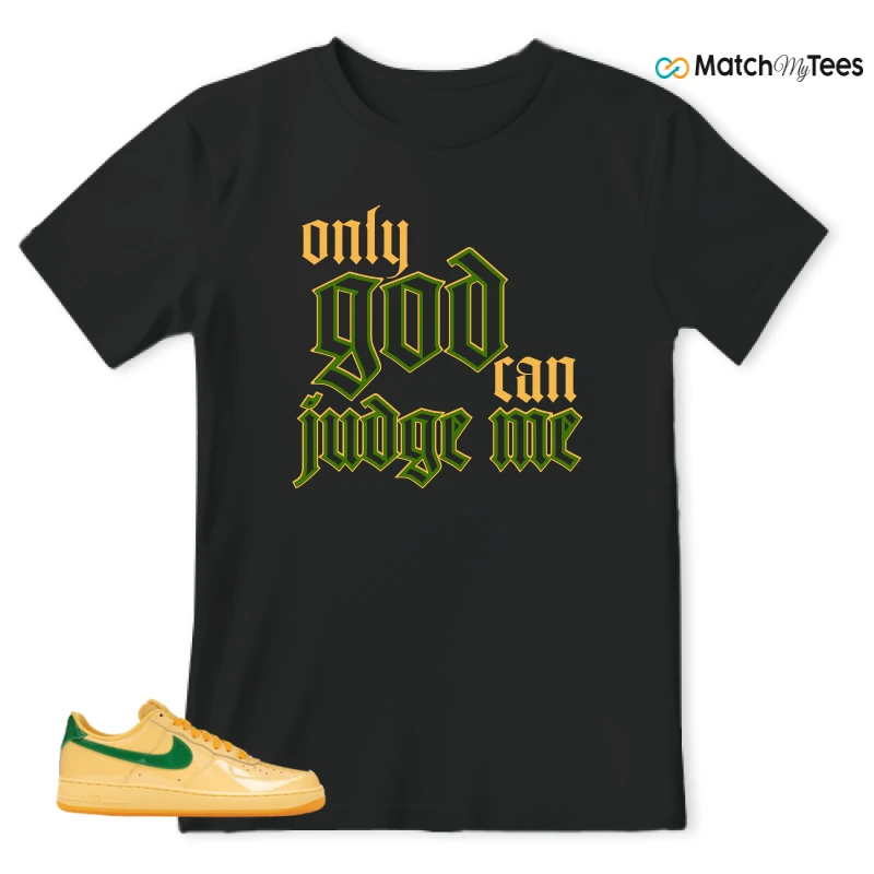 NIKE AIR FORCE 1 LOW PATENT LEATHER TOPAZ GOLD SNEAKER Matching Tees t-shirt