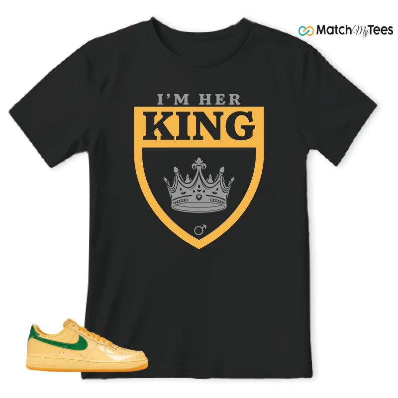 NIKE AIR FORCE 1 LOW PATENT LEATHER TOPAZ GOLD SNEAKER Matching Tees t-shirt