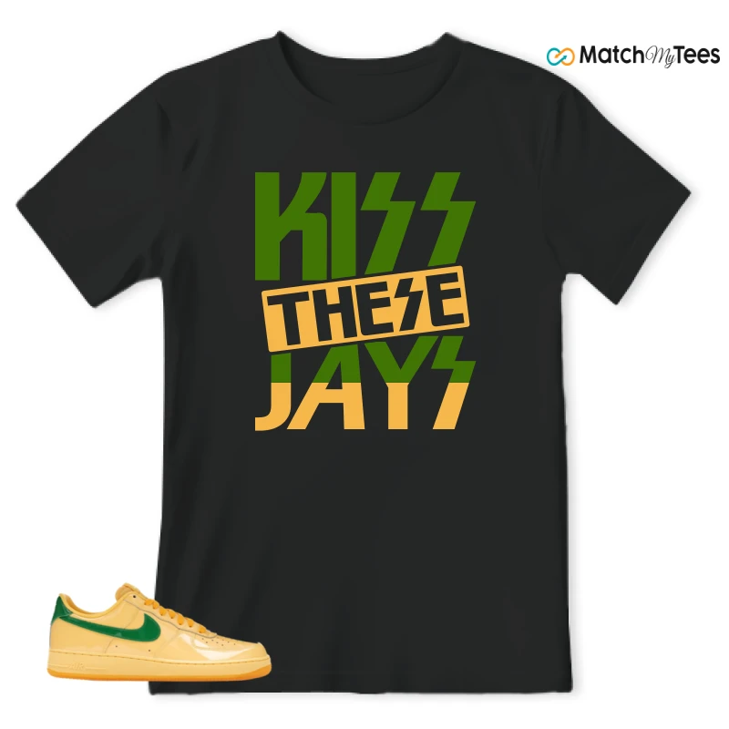 NIKE AIR FORCE 1 LOW PATENT LEATHER TOPAZ GOLD SNEAKER Matching Tees t-shirt