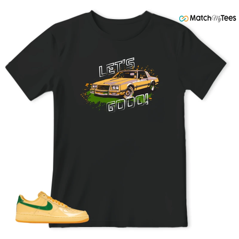 NIKE AIR FORCE 1 LOW PATENT LEATHER TOPAZ GOLD SNEAKER Matching Tees t-shirt