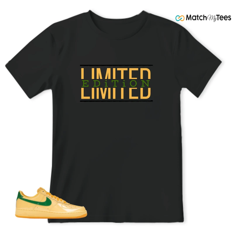 NIKE AIR FORCE 1 LOW PATENT LEATHER TOPAZ GOLD SNEAKER Matching Tees t-shirt