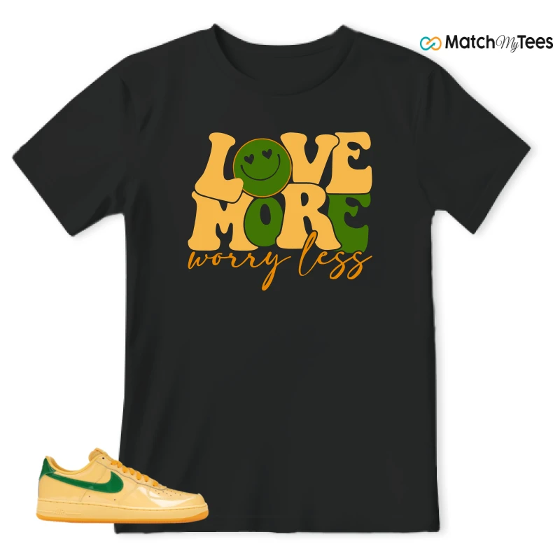NIKE AIR FORCE 1 LOW PATENT LEATHER TOPAZ GOLD SNEAKER Matching Tees t-shirt