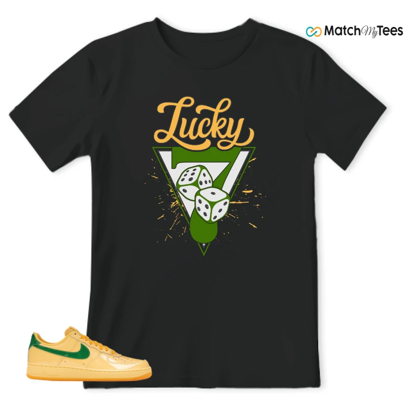 NIKE AIR FORCE 1 LOW PATENT LEATHER TOPAZ GOLD SNEAKER Matching Tees t-shirt