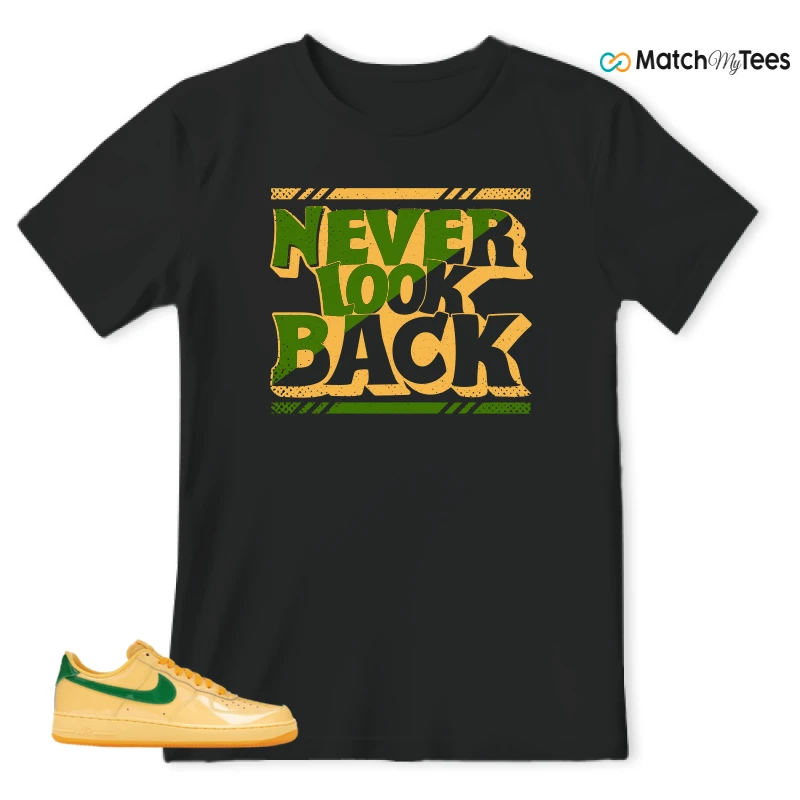 NIKE AIR FORCE 1 LOW PATENT LEATHER TOPAZ GOLD SNEAKER Matching Tees t-shirt
