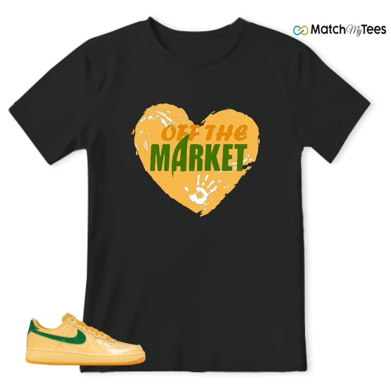 NIKE AIR FORCE 1 LOW PATENT LEATHER TOPAZ GOLD SNEAKER Matching Tees t-shirt