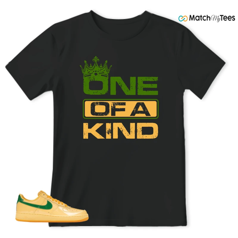 NIKE AIR FORCE 1 LOW PATENT LEATHER TOPAZ GOLD SNEAKER Matching Tees t-shirt
