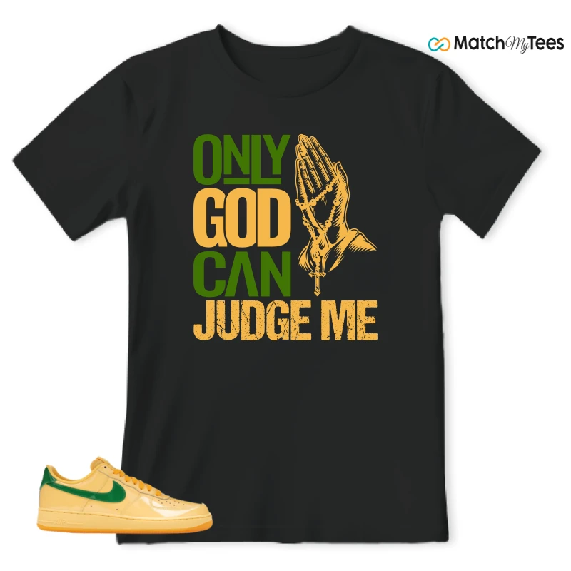 NIKE AIR FORCE 1 LOW PATENT LEATHER TOPAZ GOLD SNEAKER Matching Tees t-shirt
