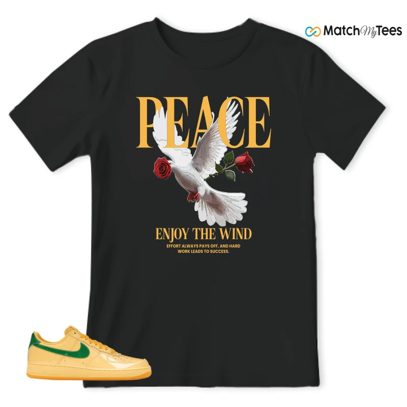 NIKE AIR FORCE 1 LOW PATENT LEATHER TOPAZ GOLD SNEAKER Matching Tees t-shirt