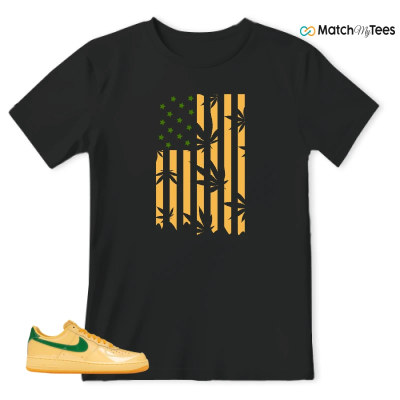 NIKE AIR FORCE 1 LOW PATENT LEATHER TOPAZ GOLD SNEAKER Matching Tees t-shirt