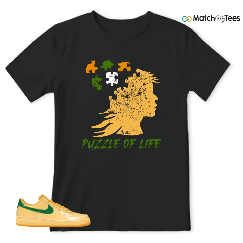 NIKE AIR FORCE 1 LOW PATENT LEATHER TOPAZ GOLD SNEAKER Matching Tees t-shirt