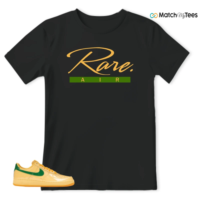 NIKE AIR FORCE 1 LOW PATENT LEATHER TOPAZ GOLD SNEAKER Matching Tees t-shirt