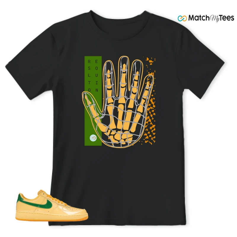 NIKE AIR FORCE 1 LOW PATENT LEATHER TOPAZ GOLD SNEAKER Matching Tees t-shirt
