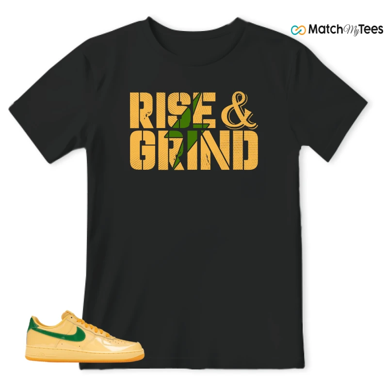 NIKE AIR FORCE 1 LOW PATENT LEATHER TOPAZ GOLD SNEAKER Matching Tees t-shirt