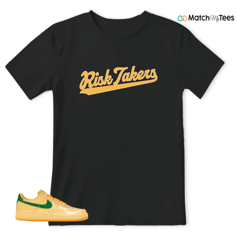 NIKE AIR FORCE 1 LOW PATENT LEATHER TOPAZ GOLD SNEAKER Matching Tees t-shirt