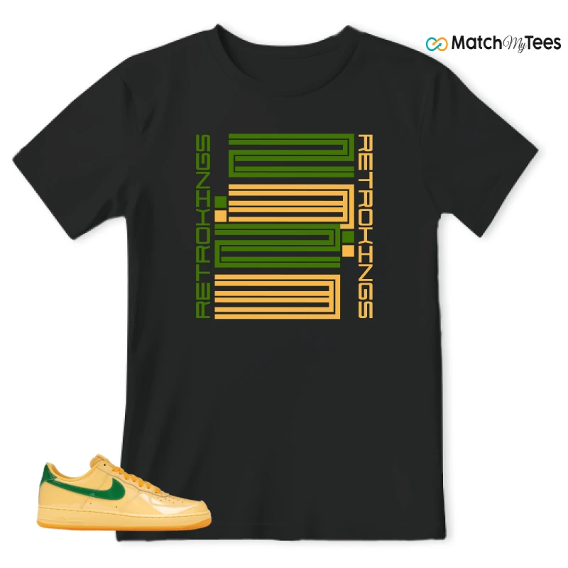 NIKE AIR FORCE 1 LOW PATENT LEATHER TOPAZ GOLD SNEAKER Matching Tees t-shirt
