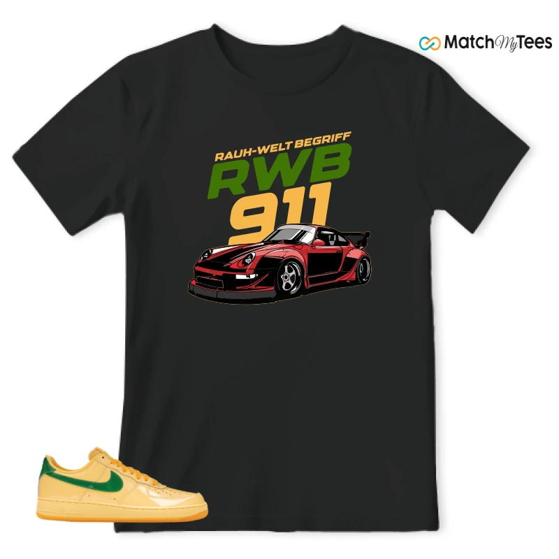 NIKE AIR FORCE 1 LOW PATENT LEATHER TOPAZ GOLD SNEAKER Matching Tees t-shirt
