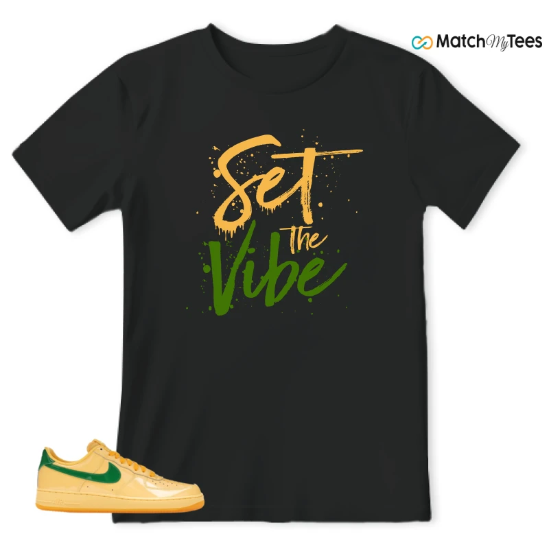 NIKE AIR FORCE 1 LOW PATENT LEATHER TOPAZ GOLD SNEAKER Matching Tees t-shirt