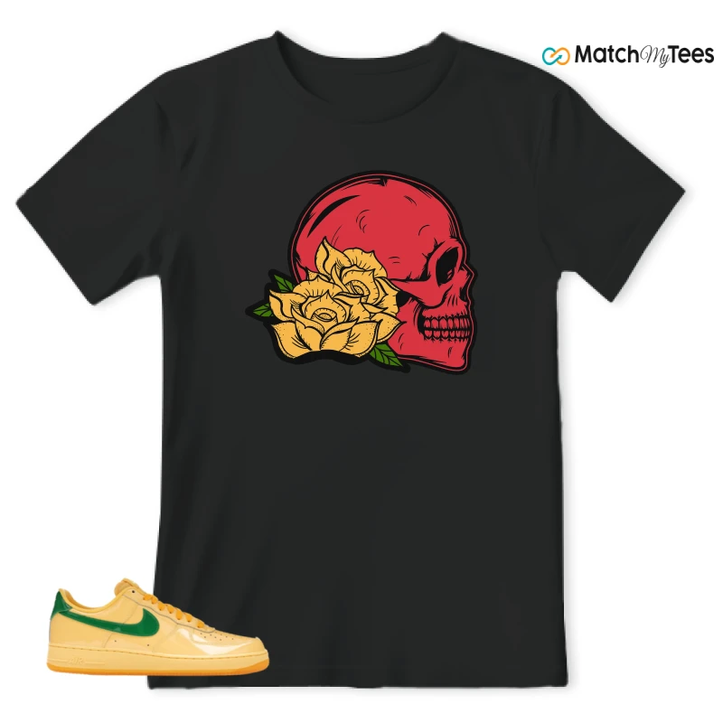 NIKE AIR FORCE 1 LOW PATENT LEATHER TOPAZ GOLD SNEAKER Matching Tees t-shirt