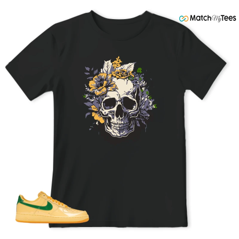 NIKE AIR FORCE 1 LOW PATENT LEATHER TOPAZ GOLD SNEAKER Matching Tees t-shirt
