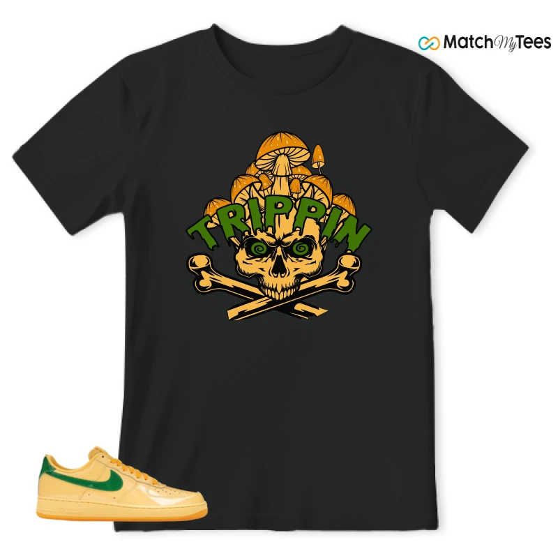 NIKE AIR FORCE 1 LOW PATENT LEATHER TOPAZ GOLD SNEAKER Matching Tees t-shirt