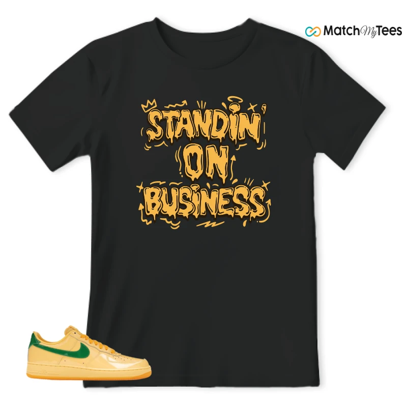 NIKE AIR FORCE 1 LOW PATENT LEATHER TOPAZ GOLD SNEAKER Matching Tees t-shirt