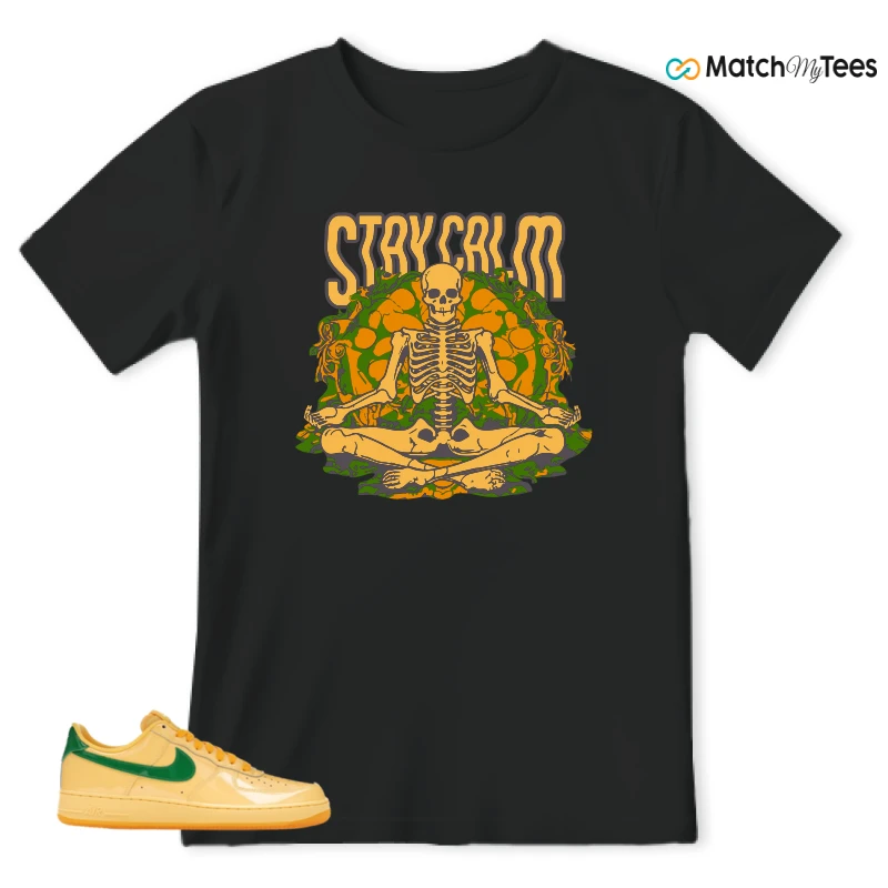 NIKE AIR FORCE 1 LOW PATENT LEATHER TOPAZ GOLD SNEAKER Matching Tees t-shirt