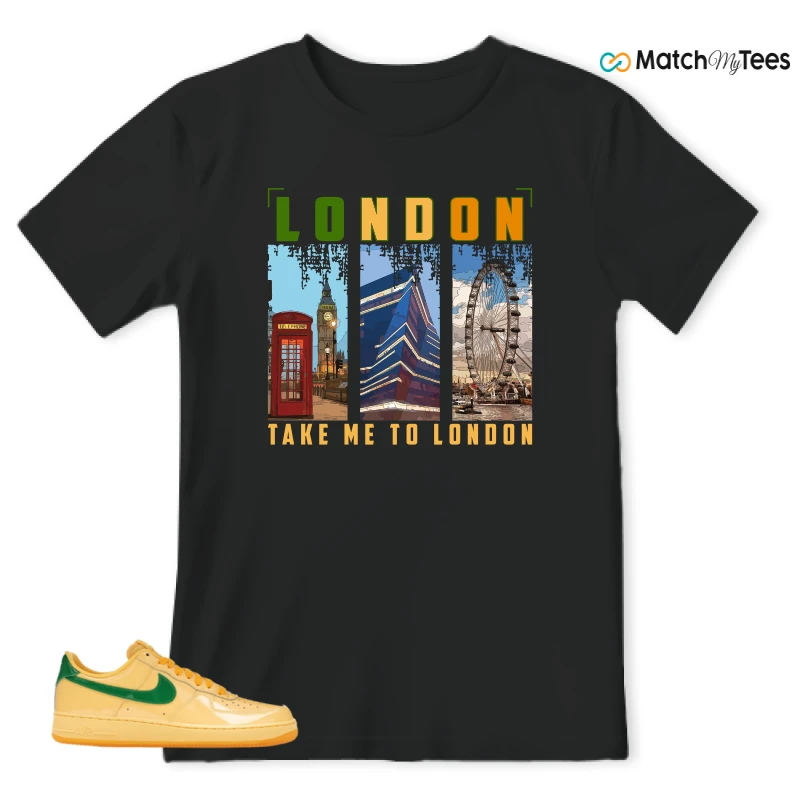 NIKE AIR FORCE 1 LOW PATENT LEATHER TOPAZ GOLD SNEAKER Matching Tees t-shirt