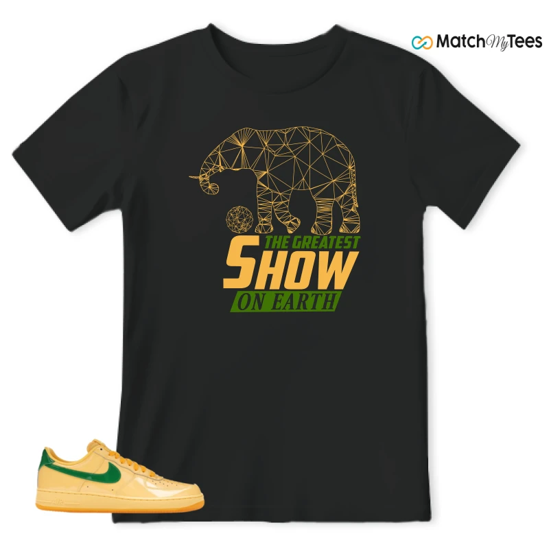 NIKE AIR FORCE 1 LOW PATENT LEATHER TOPAZ GOLD SNEAKER Matching Tees t-shirt