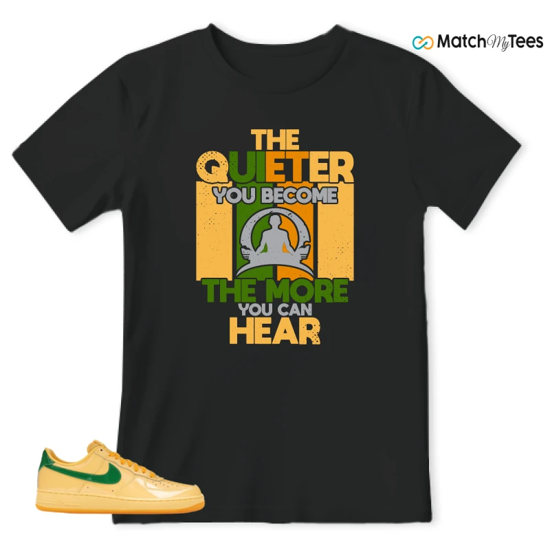NIKE AIR FORCE 1 LOW PATENT LEATHER TOPAZ GOLD SNEAKER Matching Tees t-shirt