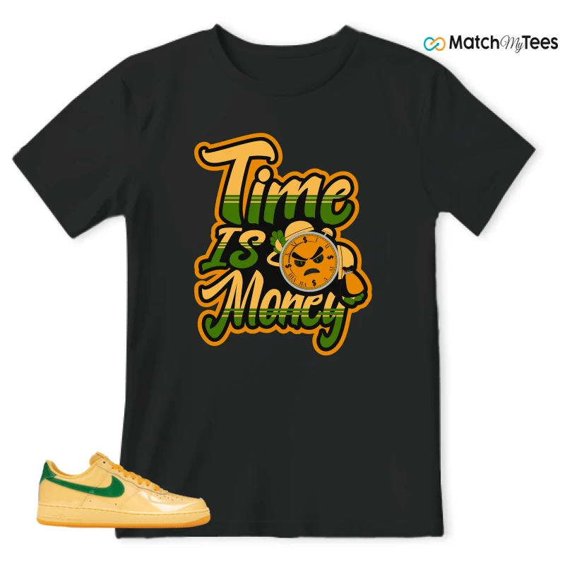 NIKE AIR FORCE 1 LOW PATENT LEATHER TOPAZ GOLD SNEAKER Matching Tees t-shirt