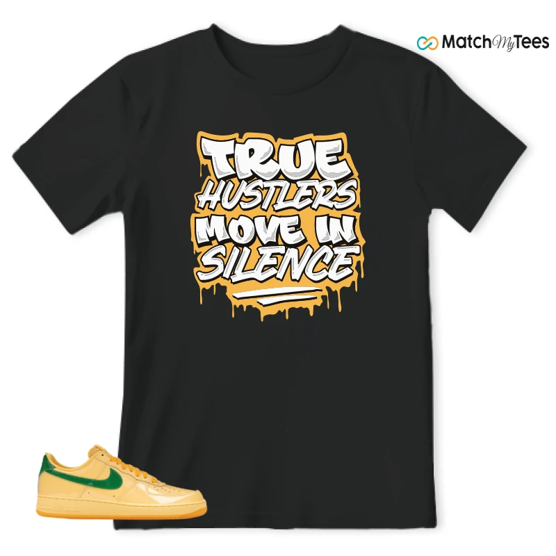 NIKE AIR FORCE 1 LOW PATENT LEATHER TOPAZ GOLD SNEAKER Matching Tees t-shirt