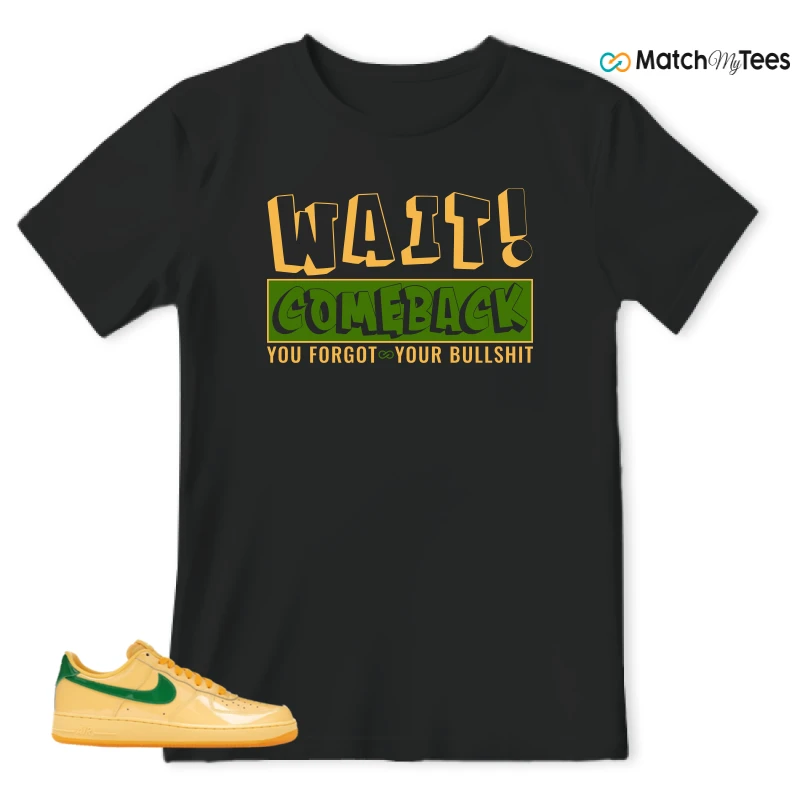 NIKE AIR FORCE 1 LOW PATENT LEATHER TOPAZ GOLD SNEAKER Matching Tees t-shirt