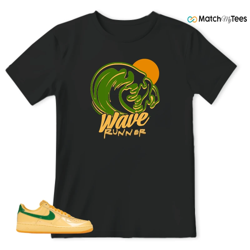 NIKE AIR FORCE 1 LOW PATENT LEATHER TOPAZ GOLD SNEAKER Matching Tees t-shirt