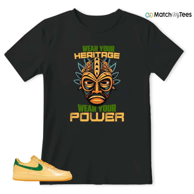 NIKE AIR FORCE 1 LOW PATENT LEATHER TOPAZ GOLD SNEAKER Matching Tees t-shirt