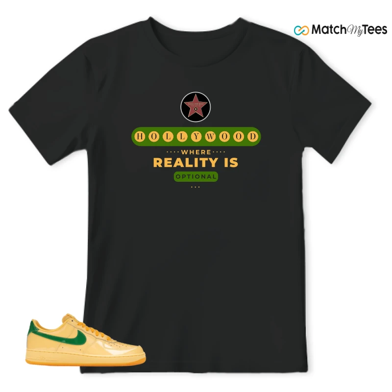 NIKE AIR FORCE 1 LOW PATENT LEATHER TOPAZ GOLD SNEAKER Matching Tees t-shirt