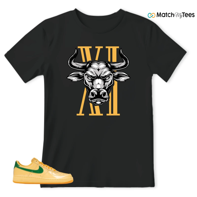 NIKE AIR FORCE 1 LOW PATENT LEATHER TOPAZ GOLD SNEAKER Matching Tees t-shirt