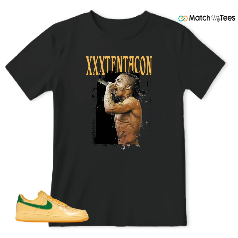 NIKE AIR FORCE 1 LOW PATENT LEATHER TOPAZ GOLD SNEAKER Matching Tees t-shirt