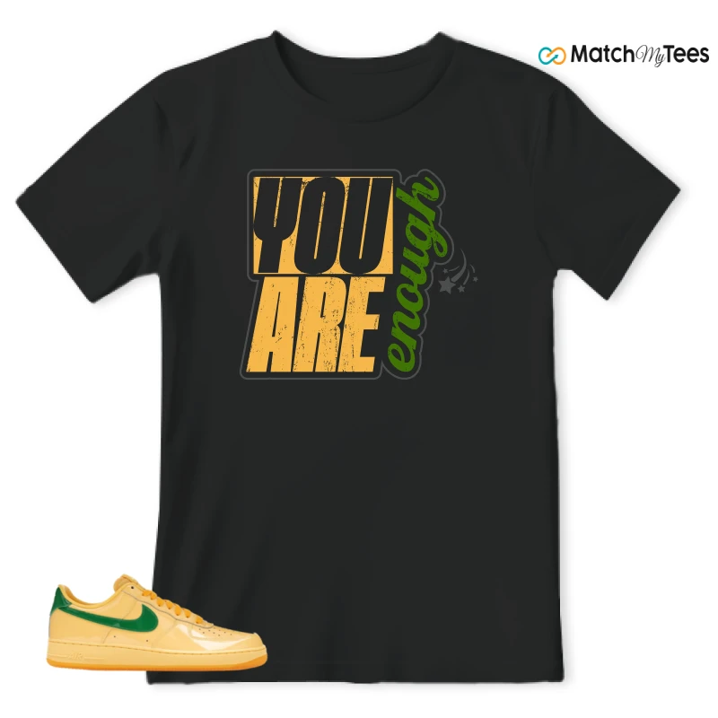 NIKE AIR FORCE 1 LOW PATENT LEATHER TOPAZ GOLD SNEAKER Matching Tees t-shirt