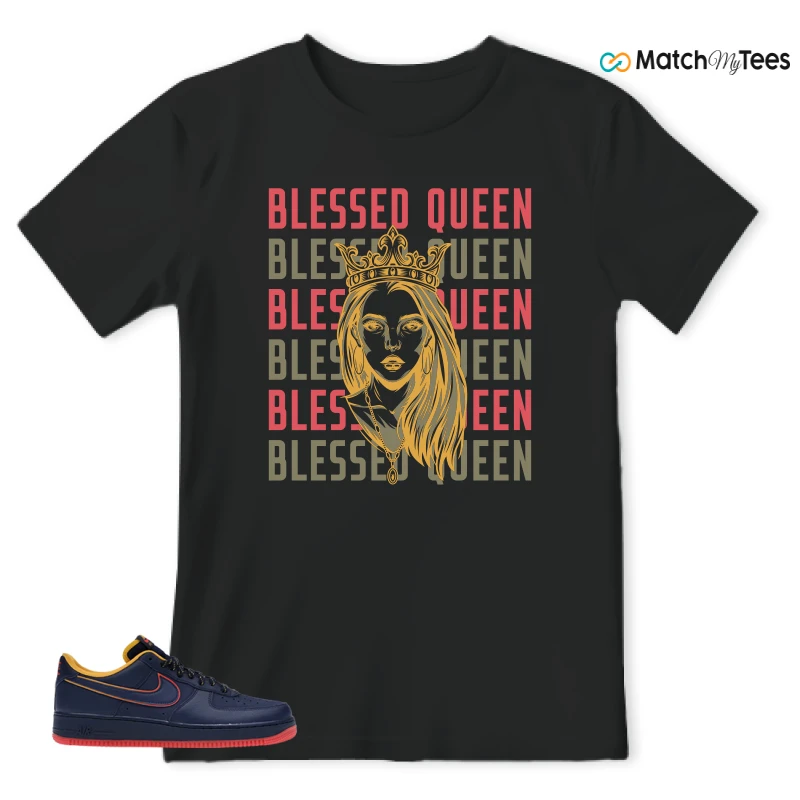 NIKE AIR FORCE 1 LOW RETRO LETTERING SNEAKER/NAVY/RED/GOLD matching T-shirt