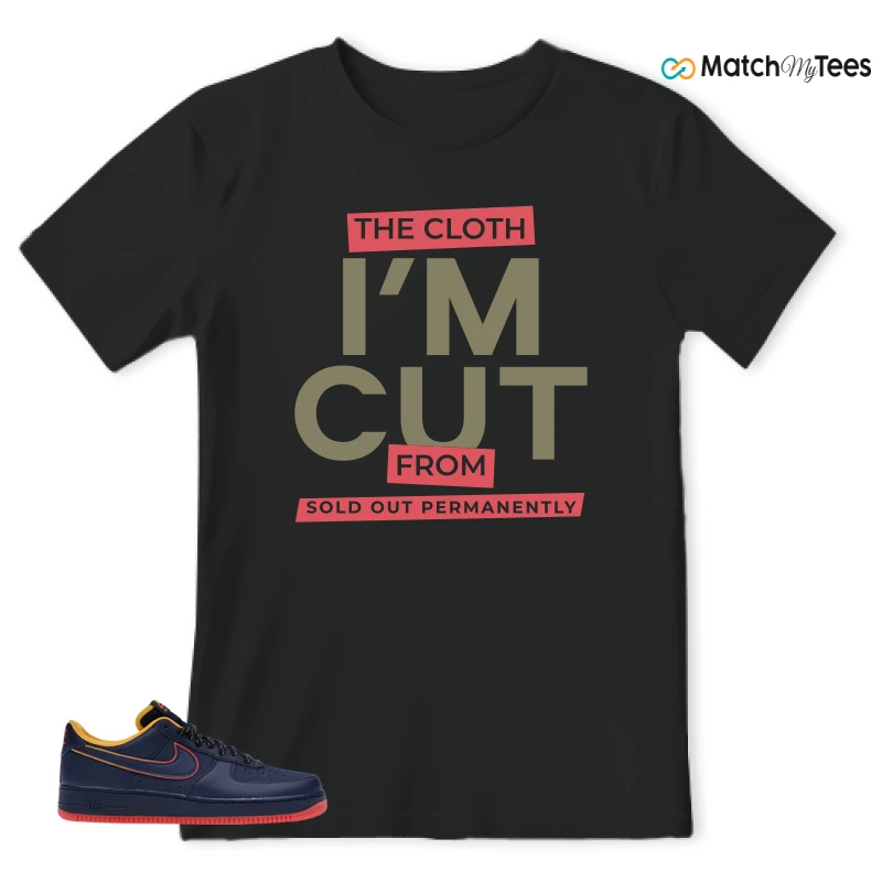 NIKE AIR FORCE 1 LOW RETRO LETTERING SNEAKER/NAVY/RED/GOLD matching T-shirt