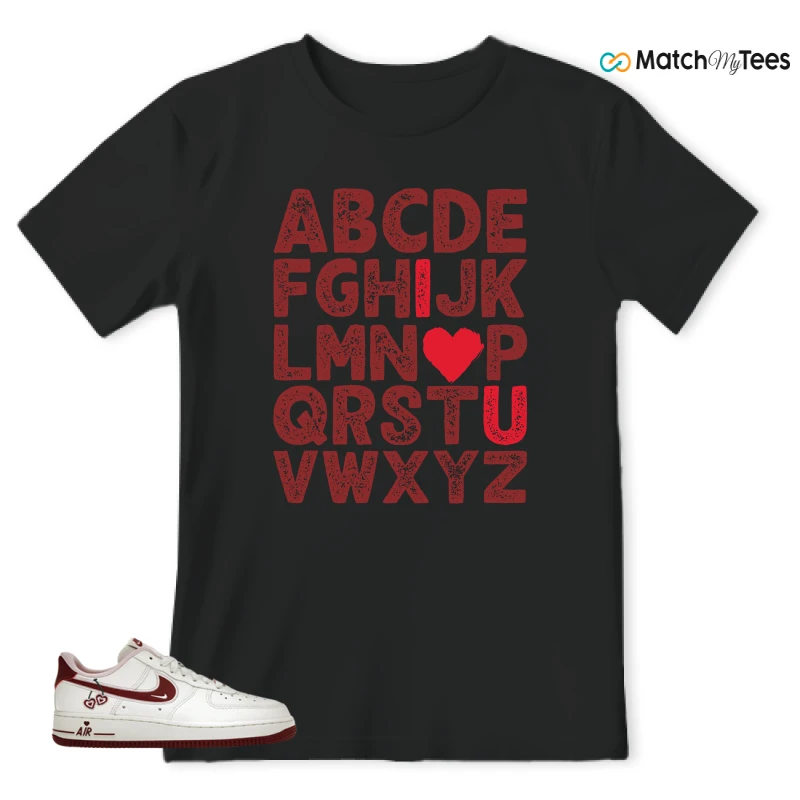 ABC LOVE Black matching T-shirt T-shirt