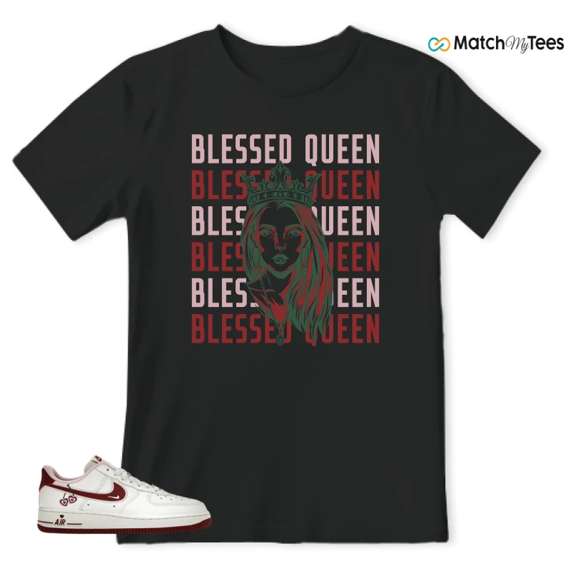Blessed Queen Black matching T-shirt T-shirt