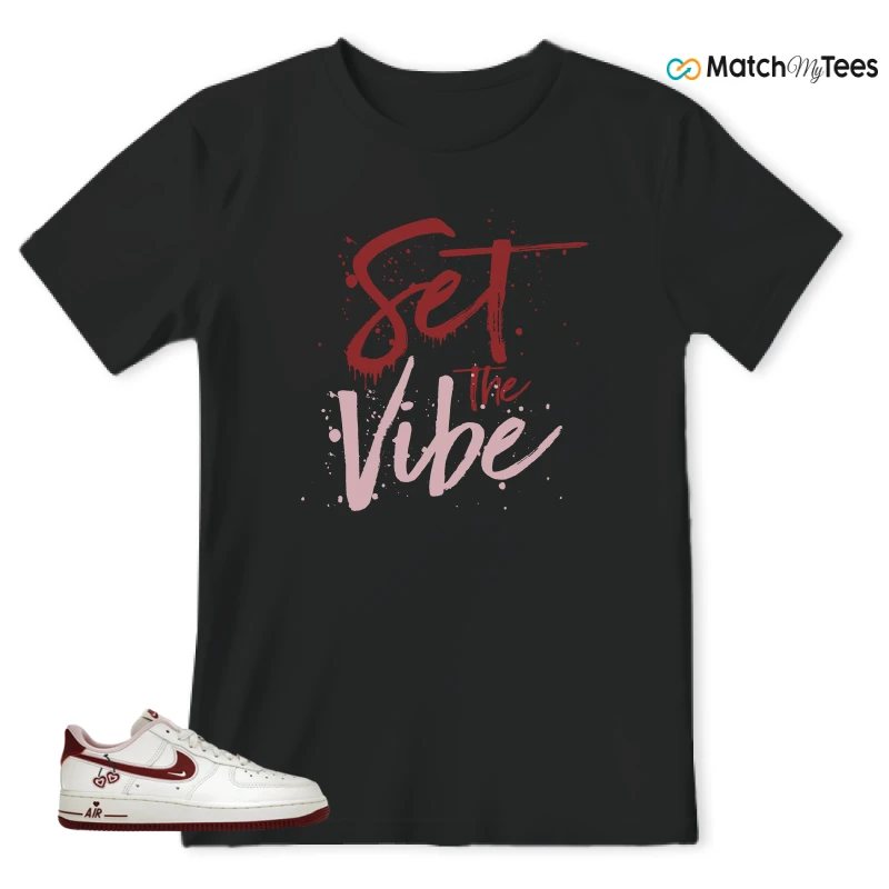 SET THE VIBE Black matching T-shirt T-shirt