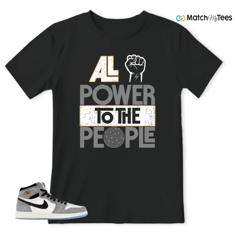 NIKE AIR JORDAN 1 HIGH COOL GREY SNEAKER Matching Tees t-shirt
