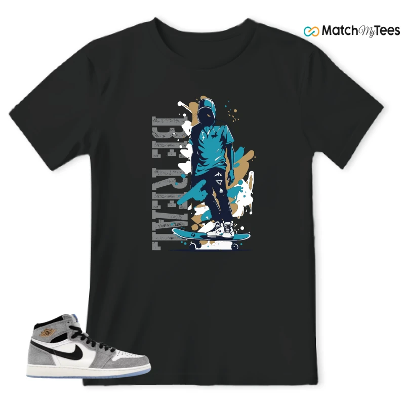 NIKE AIR JORDAN 1 HIGH COOL GREY SNEAKER Matching Tees t-shirt