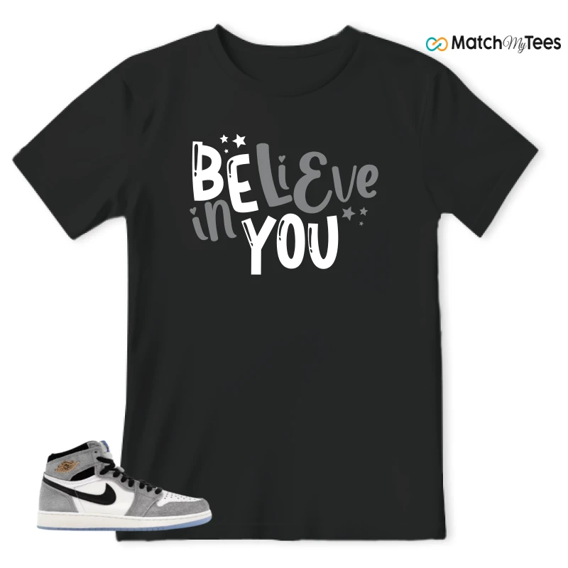 NIKE AIR JORDAN 1 HIGH COOL GREY SNEAKER Matching Tees t-shirt