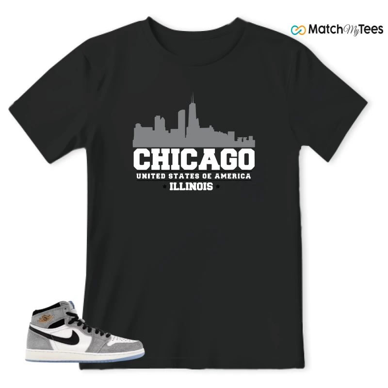 NIKE AIR JORDAN 1 HIGH COOL GREY SNEAKER Matching Tees t-shirt