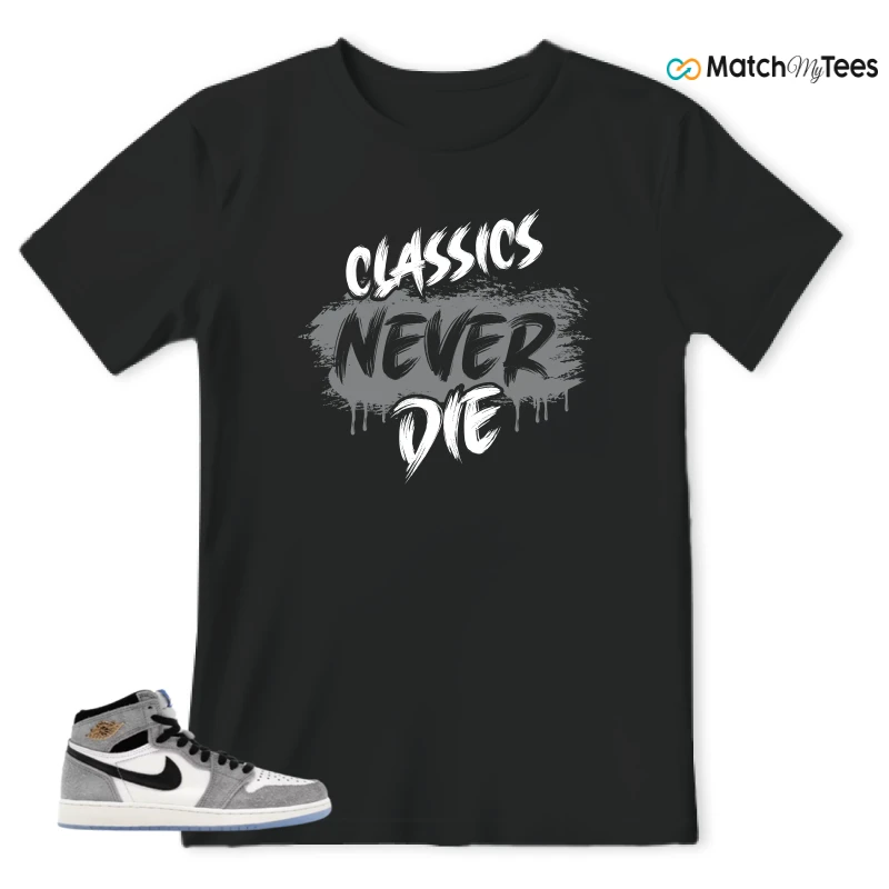NIKE AIR JORDAN 1 HIGH COOL GREY SNEAKER Matching Tees t-shirt