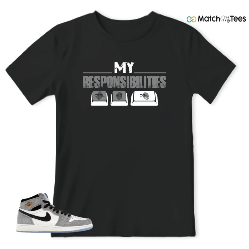 NIKE AIR JORDAN 1 HIGH COOL GREY SNEAKER Matching Tees t-shirt