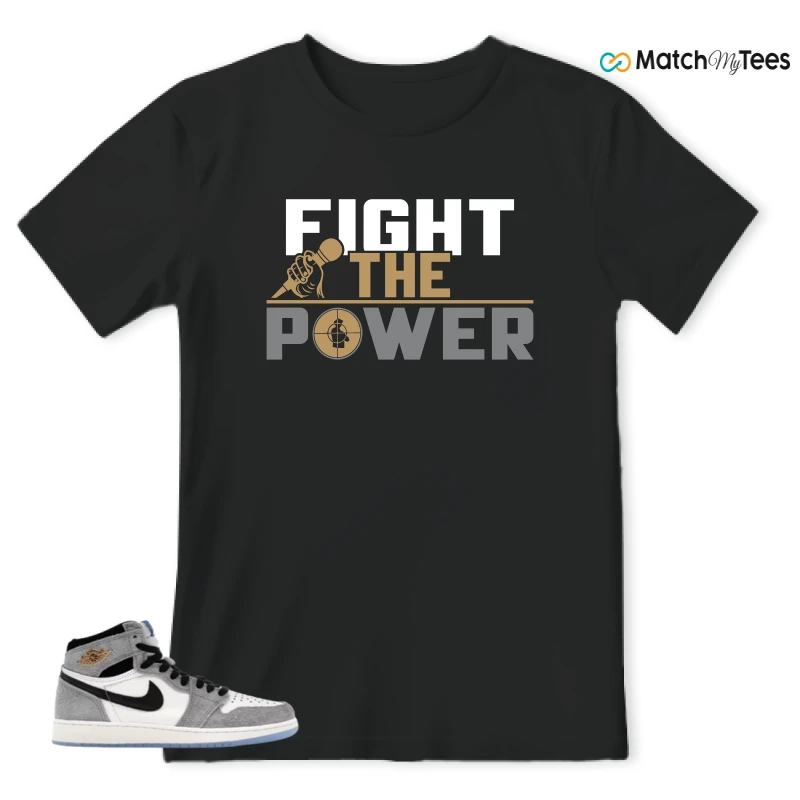 NIKE AIR JORDAN 1 HIGH COOL GREY SNEAKER Matching Tees t-shirt